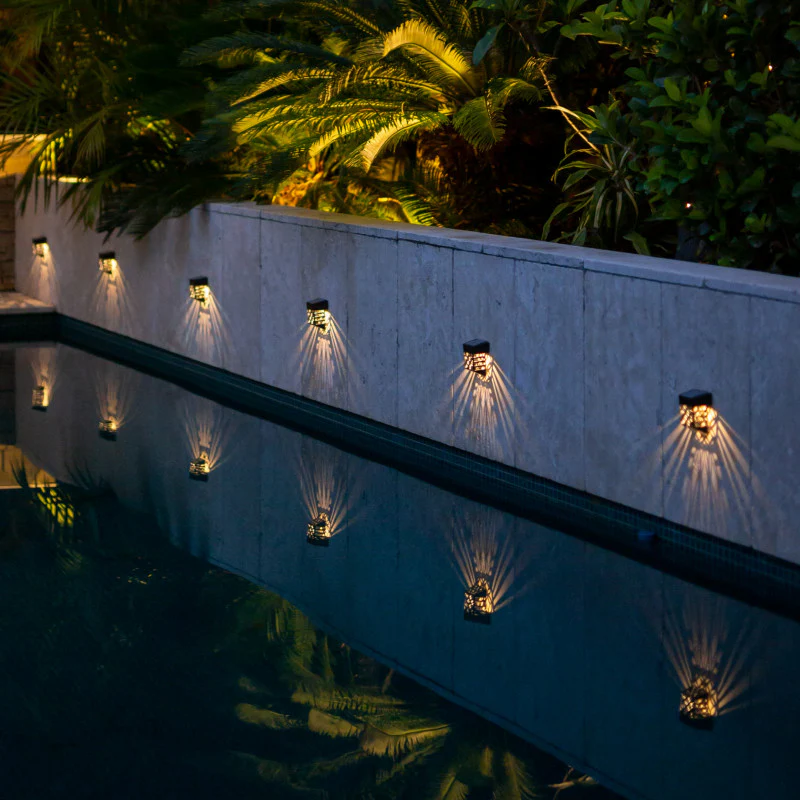 Patterned Solar Wall Light | 1LED | 4 Pack | ORBIT - Image 4