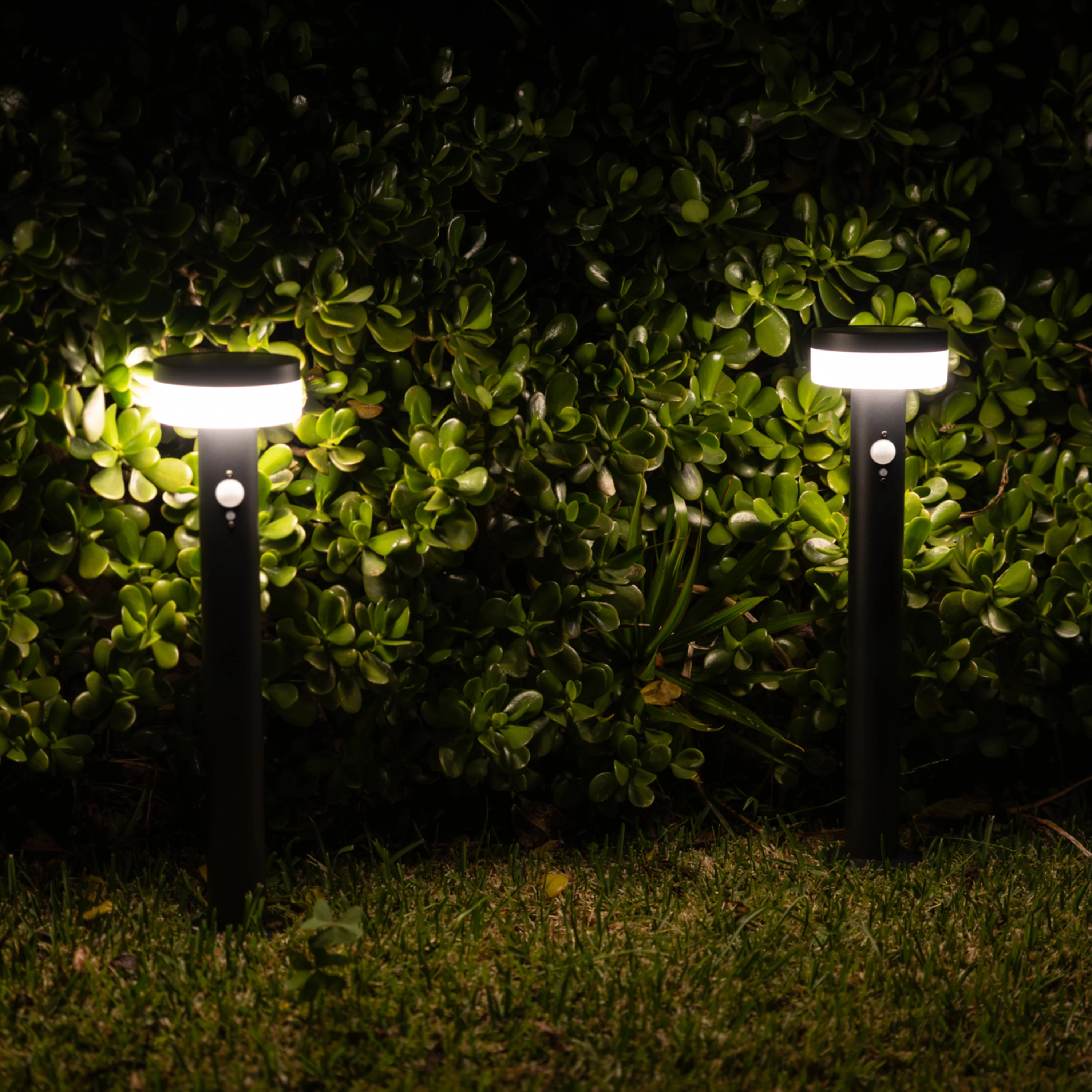 Black Stainless Steel Solar Bollard | Motion Sensor | MIDNIGHT - Image 4