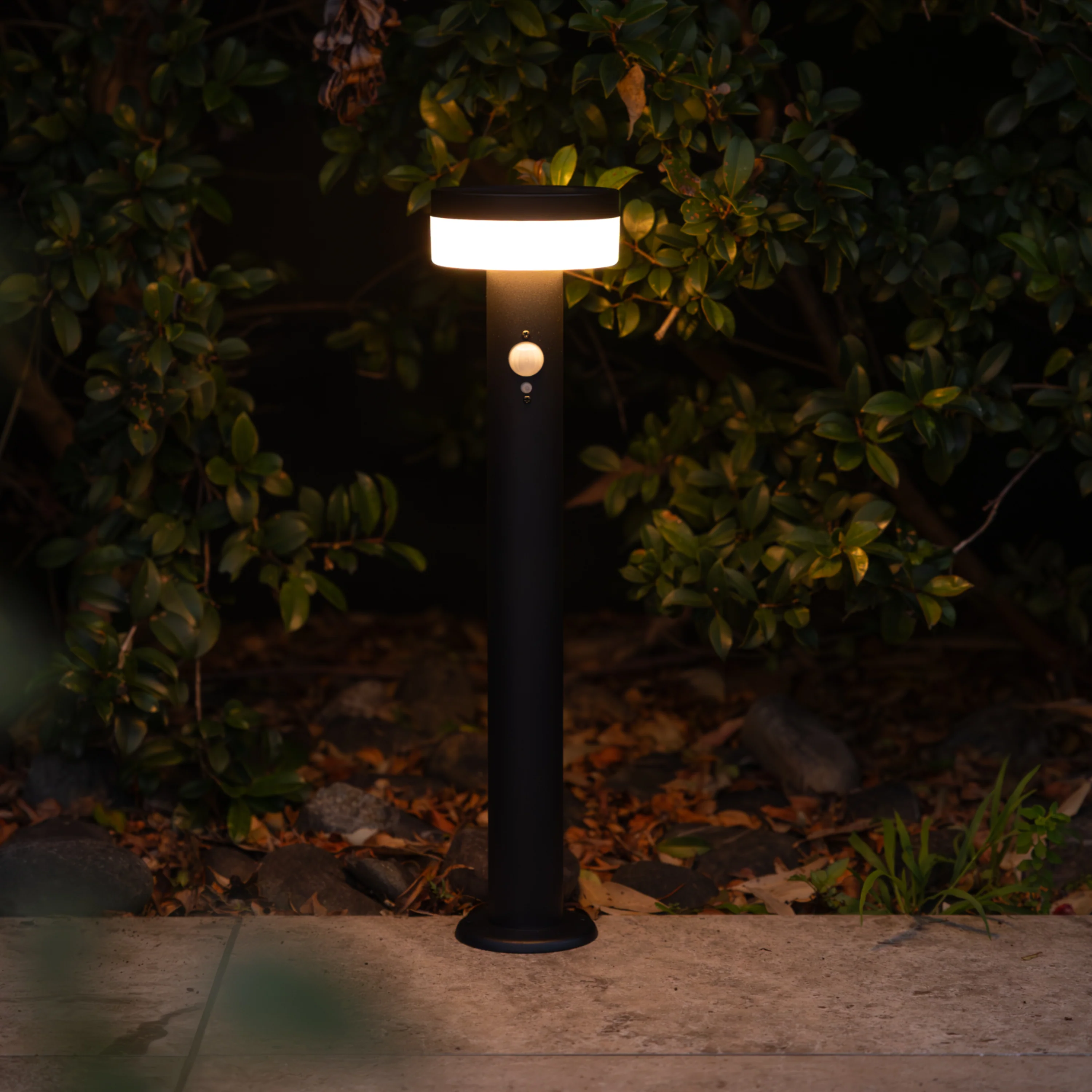 Black Stainless Steel Solar Bollard | Motion Sensor | MIDNIGHT - Image 5
